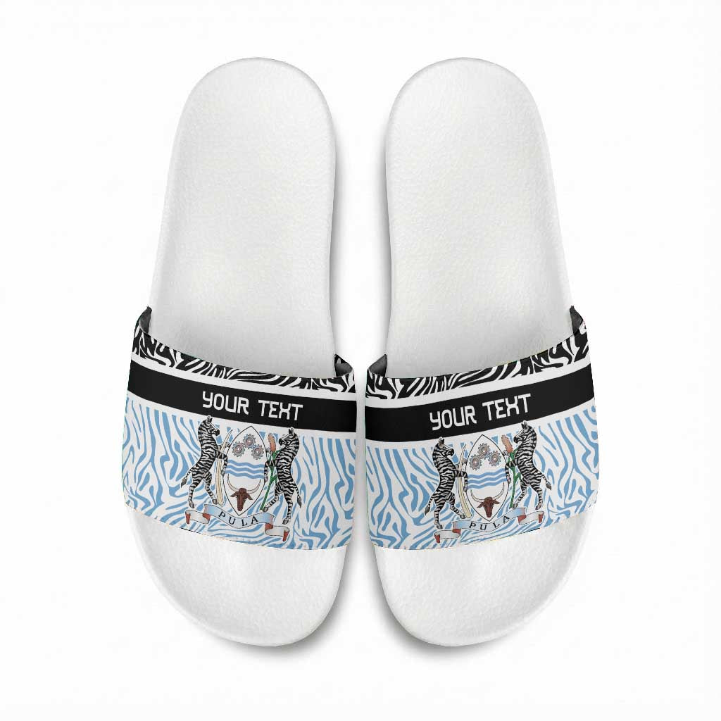 Botswana Personalized Slide Sandals African Zebra Skins Pattern