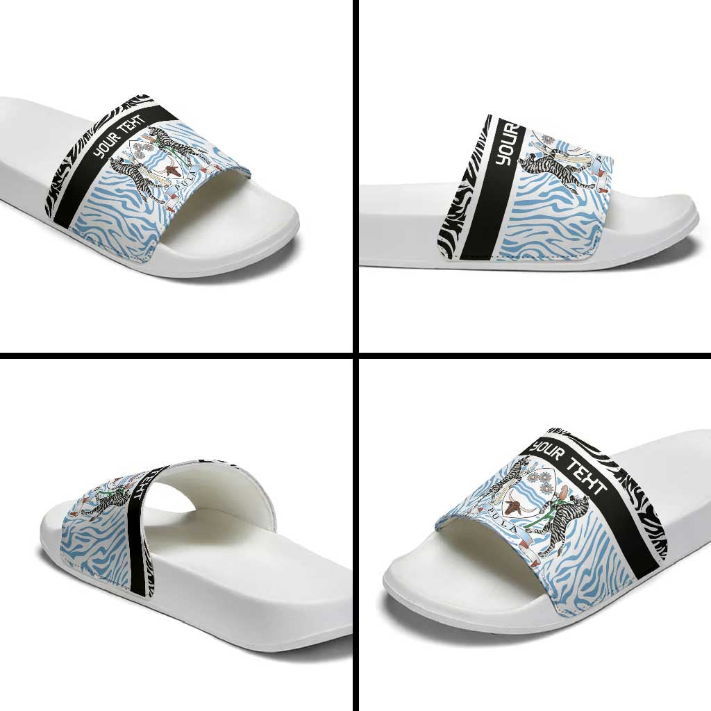 Botswana Personalized Slide Sandals African Zebra Skins Pattern