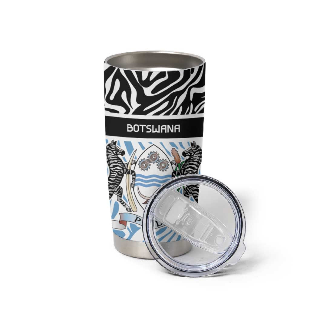 Botswana Personalized Tumbler Cup African Zebra Skins Pattern - African Pride