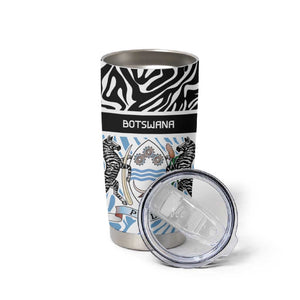 Botswana Personalized Tumbler Cup African Zebra Skins Pattern - African Pride