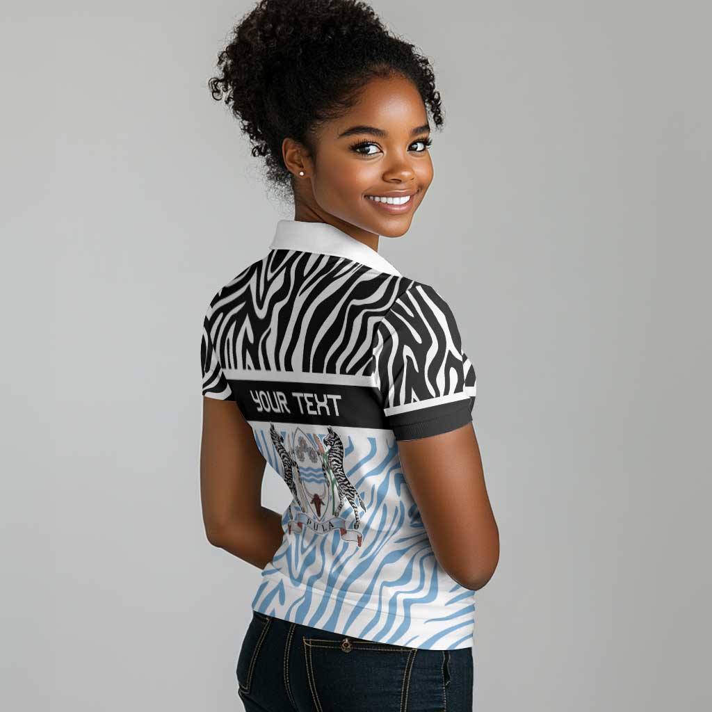 Botswana Personalized Women Polo Shirt African Zebra Skins Pattern - African Pride