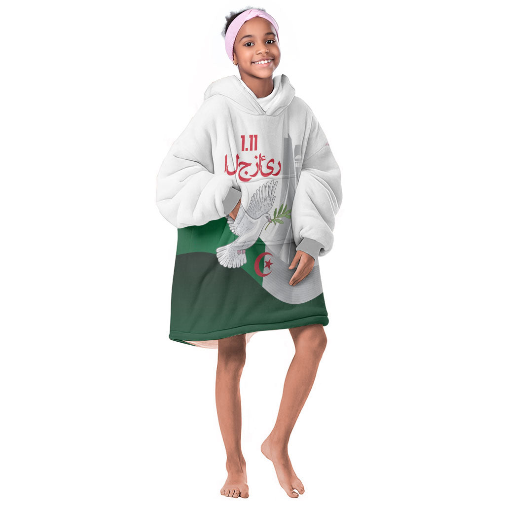 Algerian 1954 Revolution Anniversary Kid Wearable Blanket Hoodie