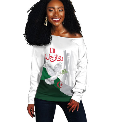 Algerian 1954 Revolution Anniversary Off Shoulder Sweater