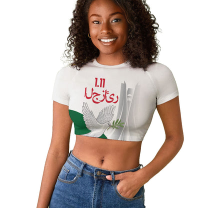 Algerian 1954 Revolution Anniversary Raglan Cropped T shirt