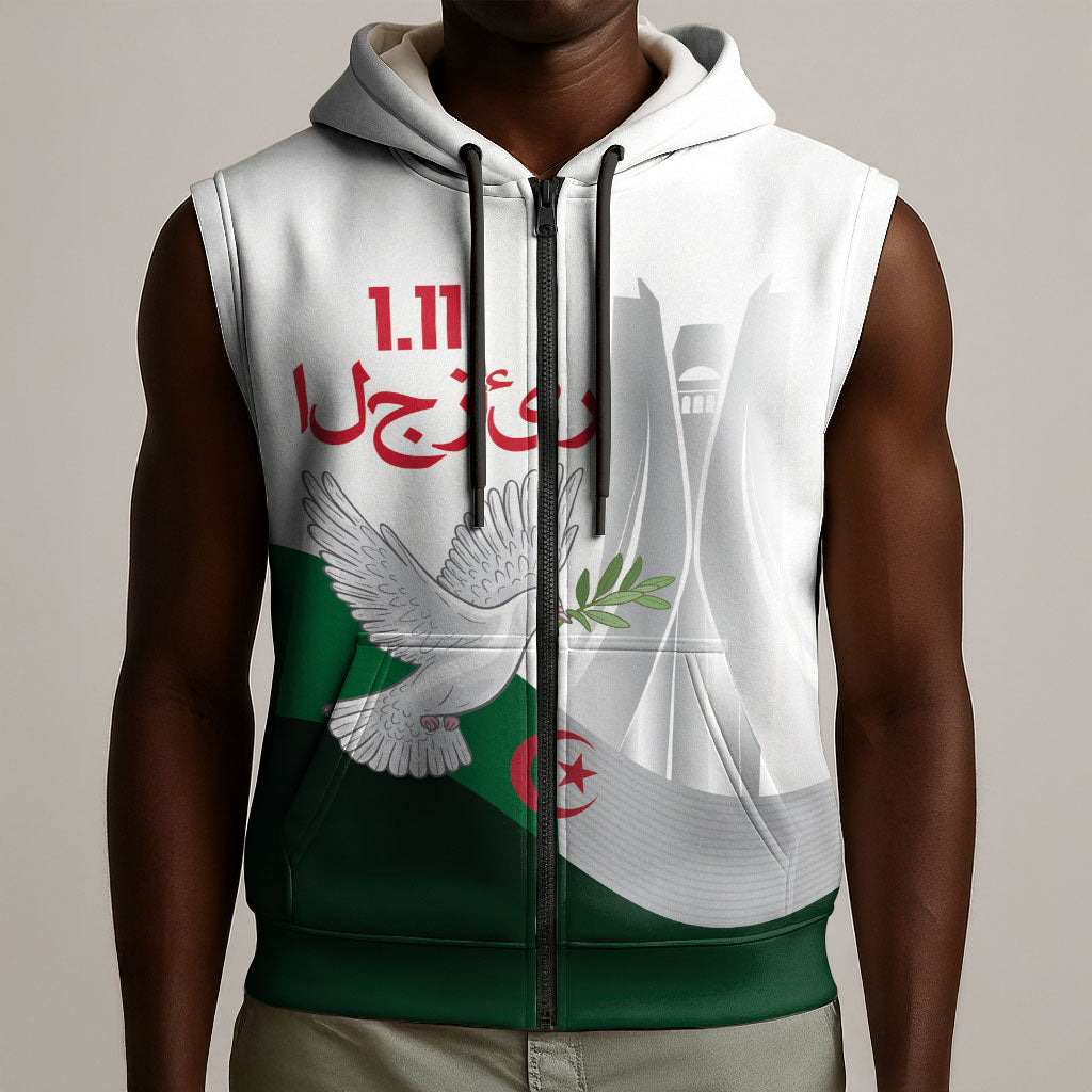 Algerian 1954 Revolution Anniversary Sleeveless Zip Hoodie