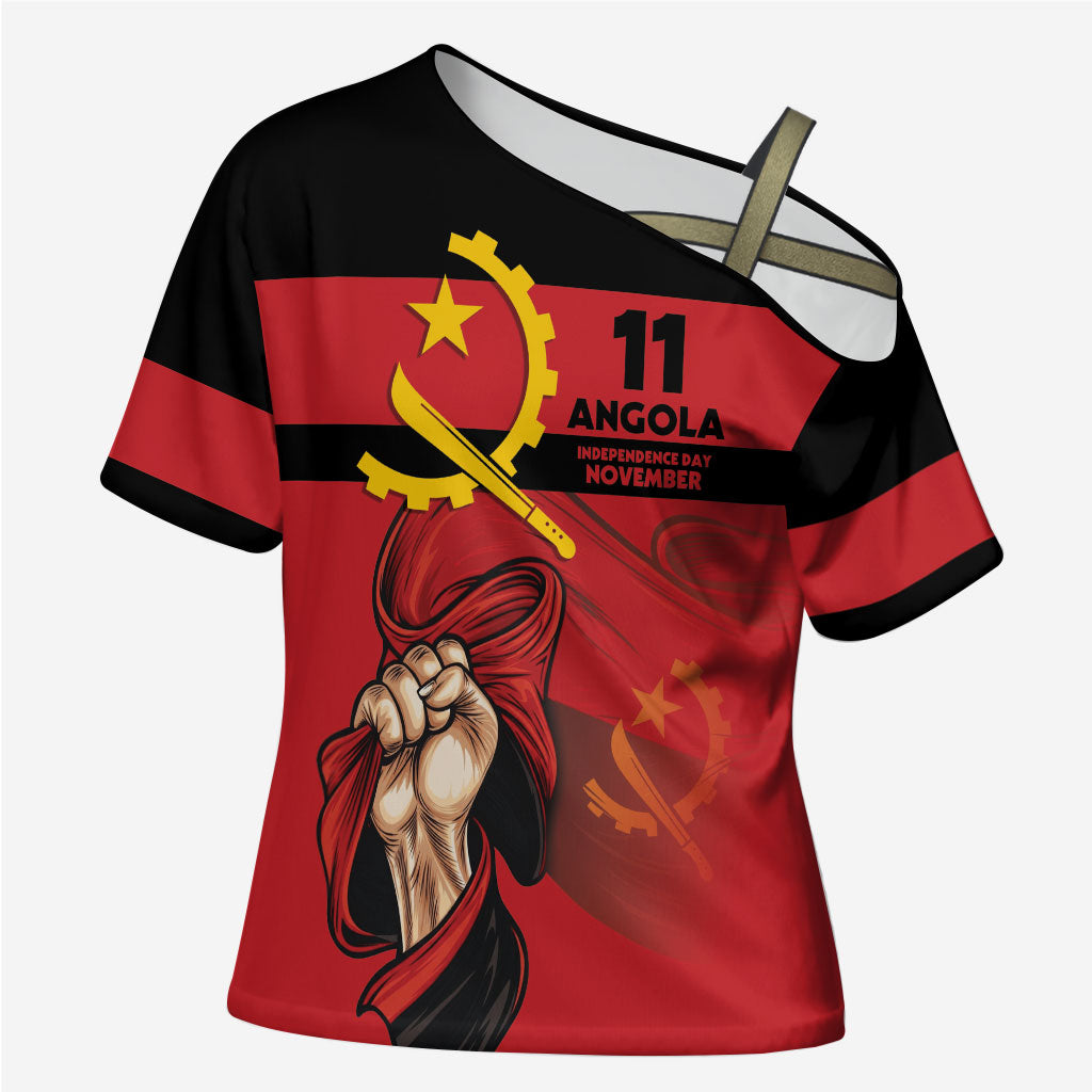 Angola Independence Day 1975 Cross Shoulder Shirt
