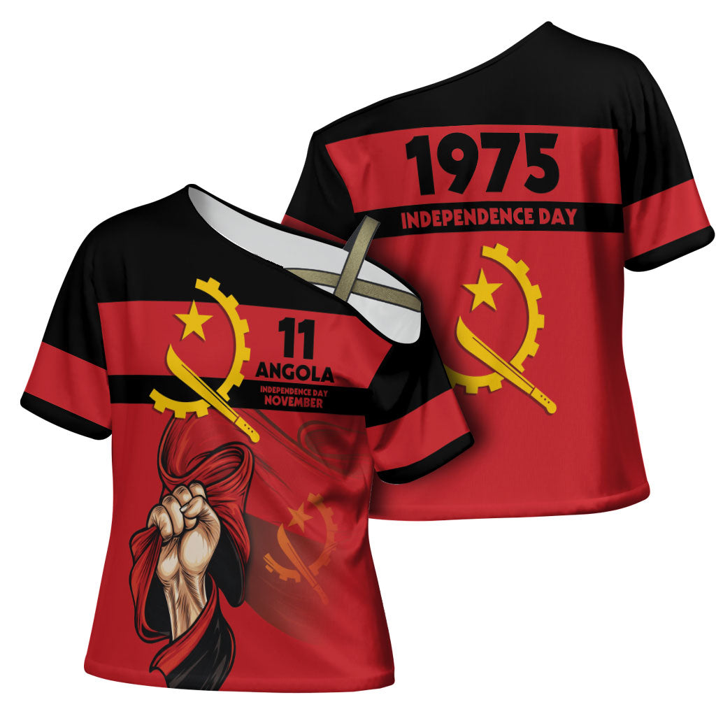 Angola Independence Day 1975 Cross Shoulder Shirt