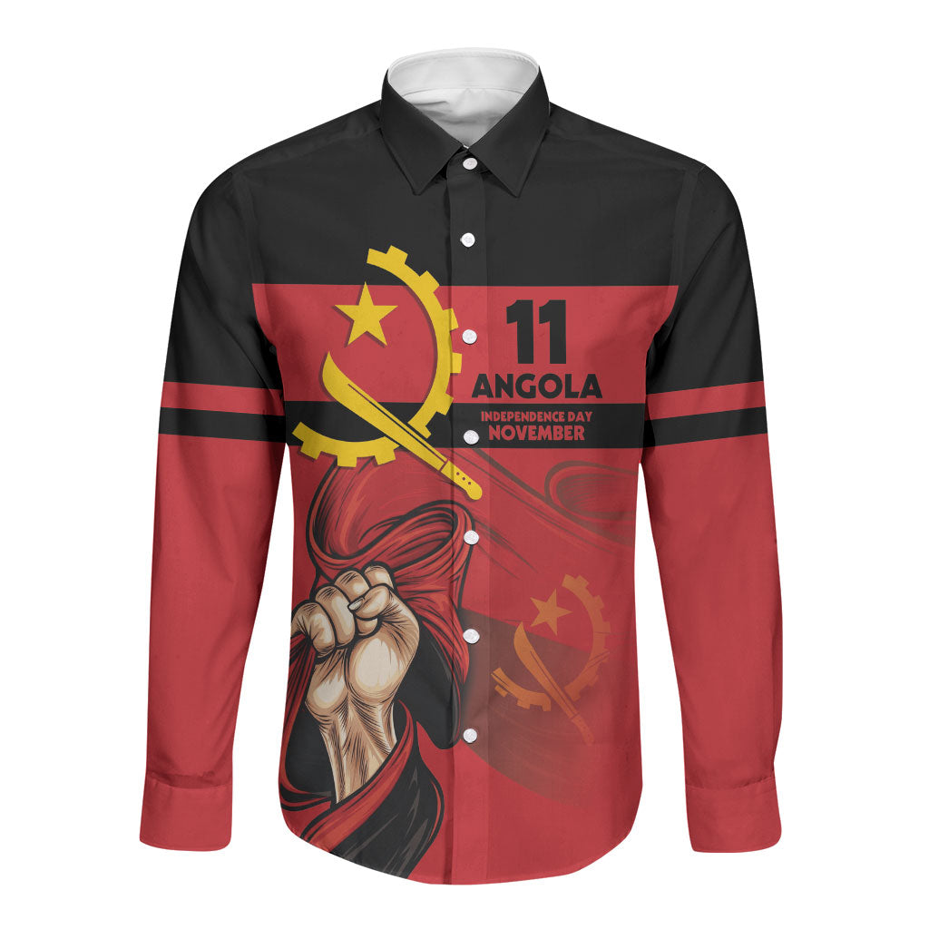 Angola Independence Day 1975 Long Sleeve Button Shirt