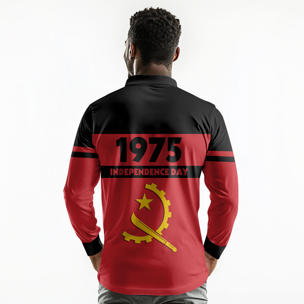 Angola Independence Day 1975 Long Sleeve Polo Shirt