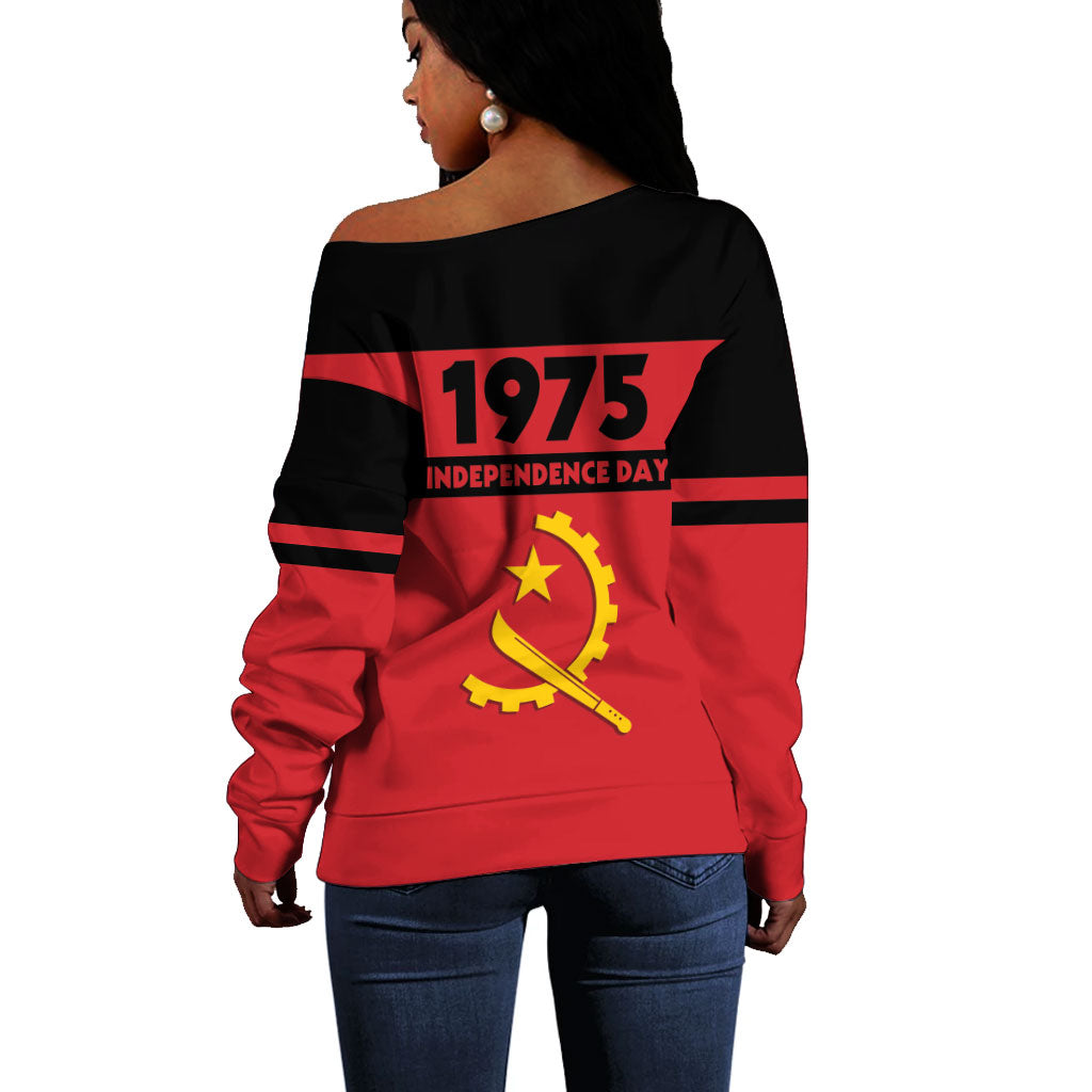 Angola Independence Day 1975 Off Shoulder Sweater