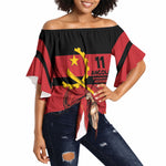 Angola Independence Day 1975 Off Shoulder Wrap Waist Top