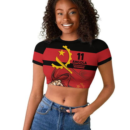 Angola Independence Day 1975 Raglan Cropped T shirt