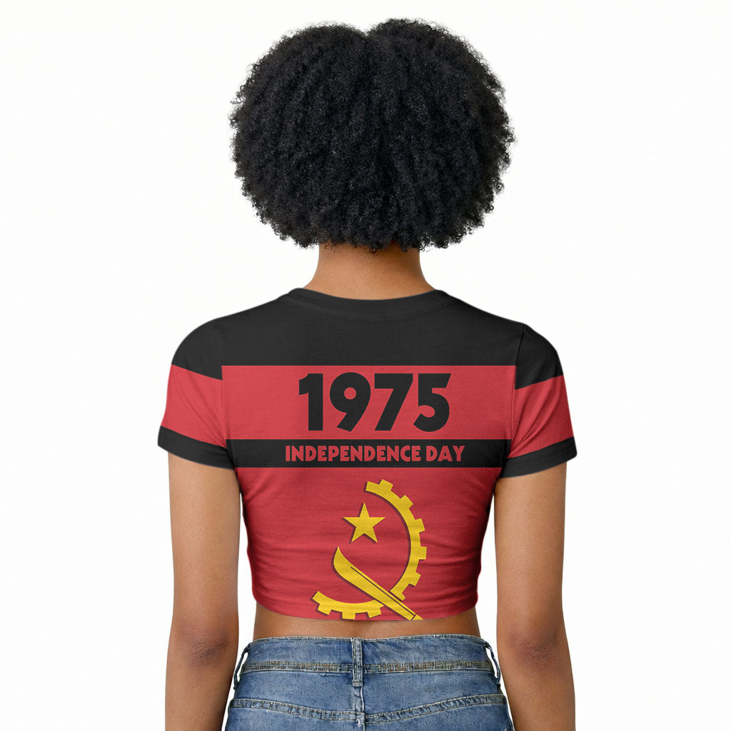 Angola Independence Day 1975 Raglan Cropped T shirt