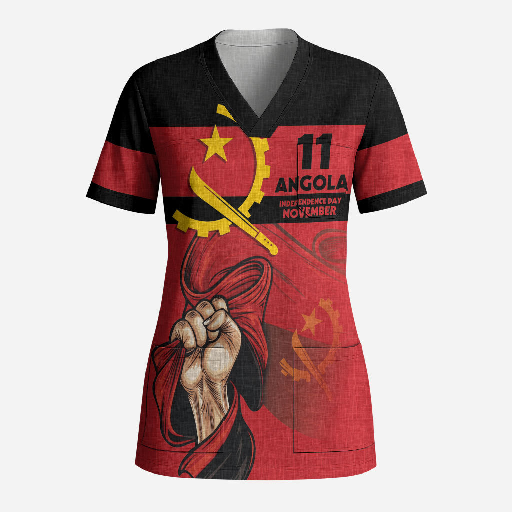 Angola Independence Day 1975 Scrub Top