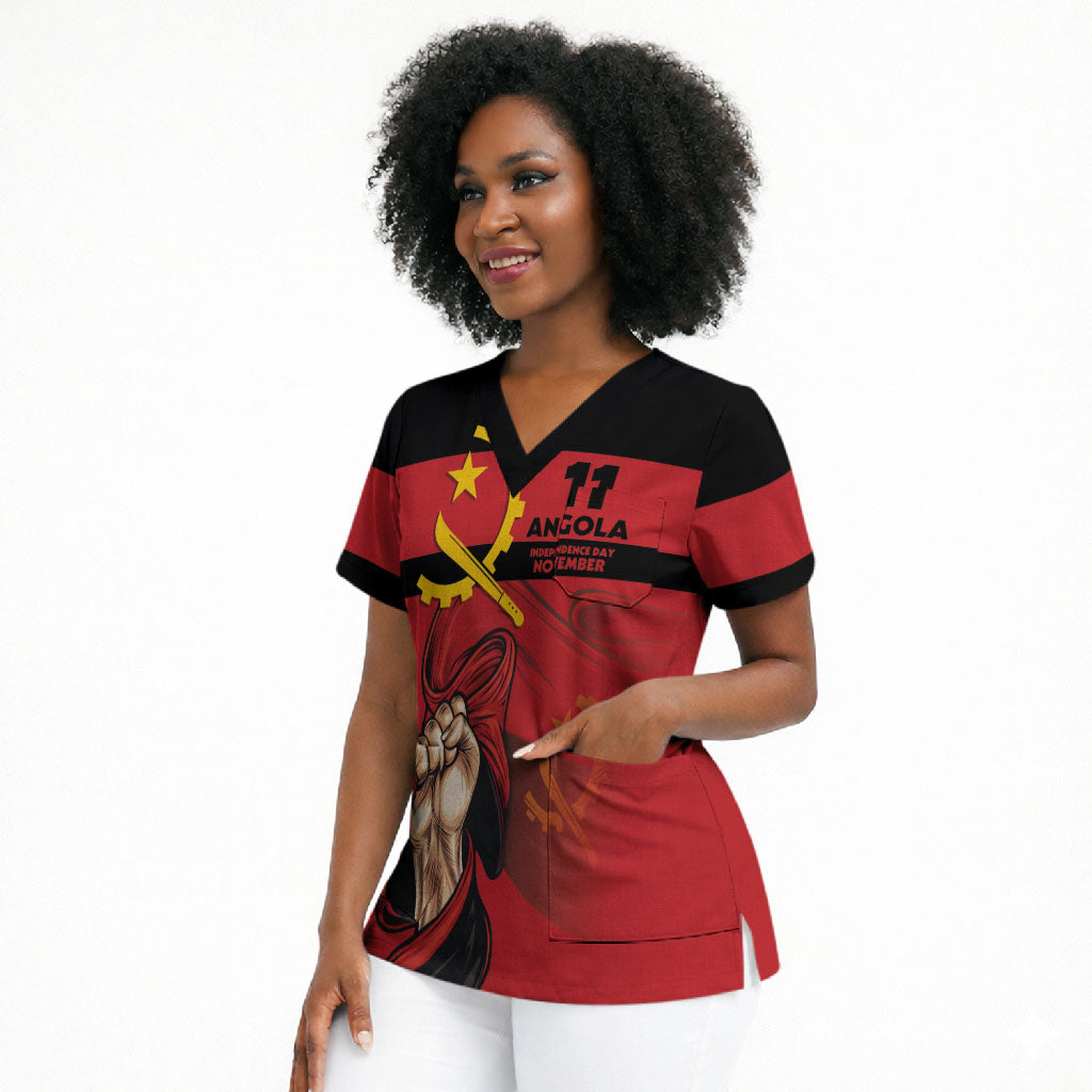 Angola Independence Day 1975 Scrub Top