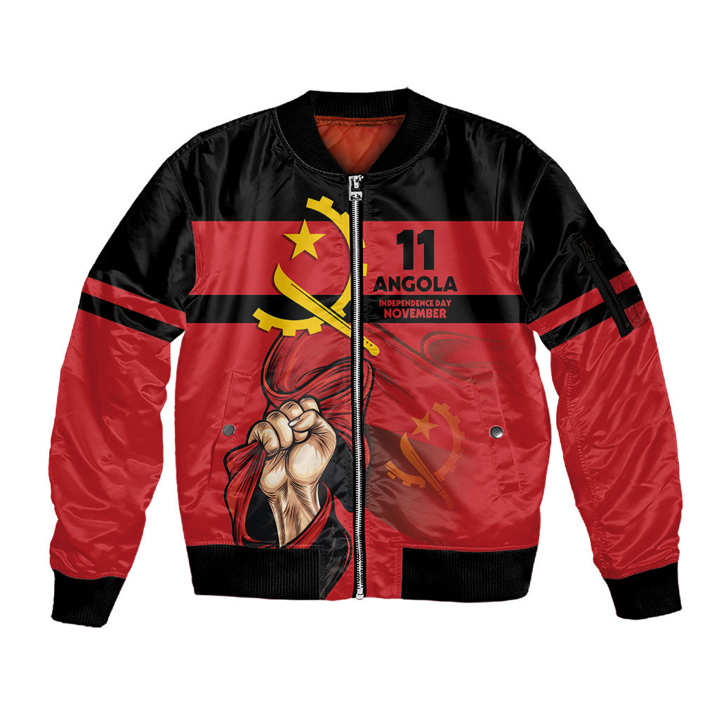 Angola Independence Day 1975 Sleeve Zip Bomber Jacket