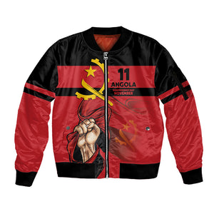 Angola Independence Day 1975 Sleeve Zip Bomber Jacket