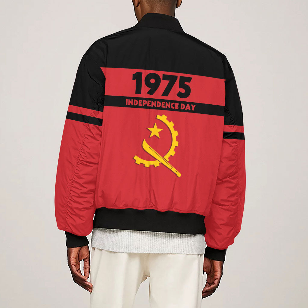 Angola Independence Day 1975 Sleeve Zip Bomber Jacket