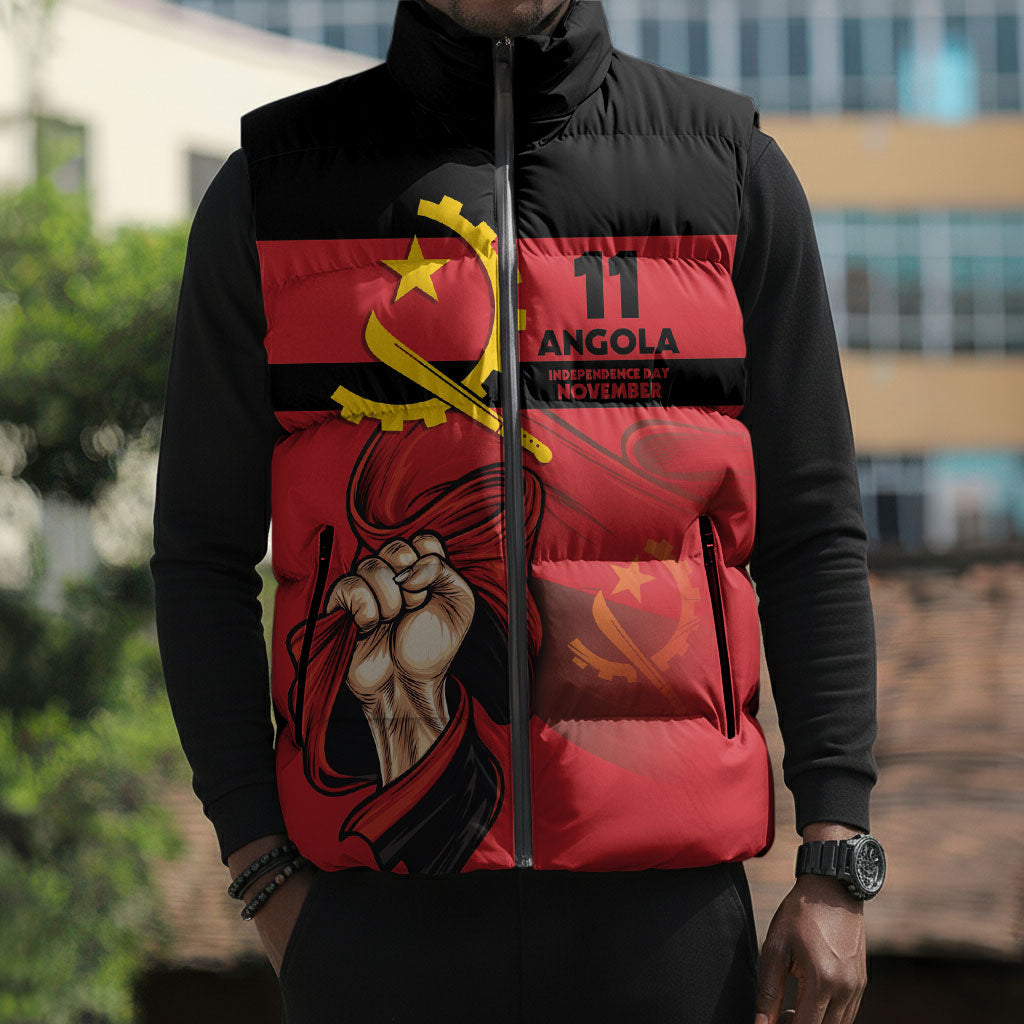 Angola Independence Day 1975 Sleeveless Puffer Jacket
