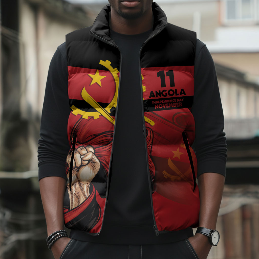 Angola Independence Day 1975 Sleeveless Puffer Jacket