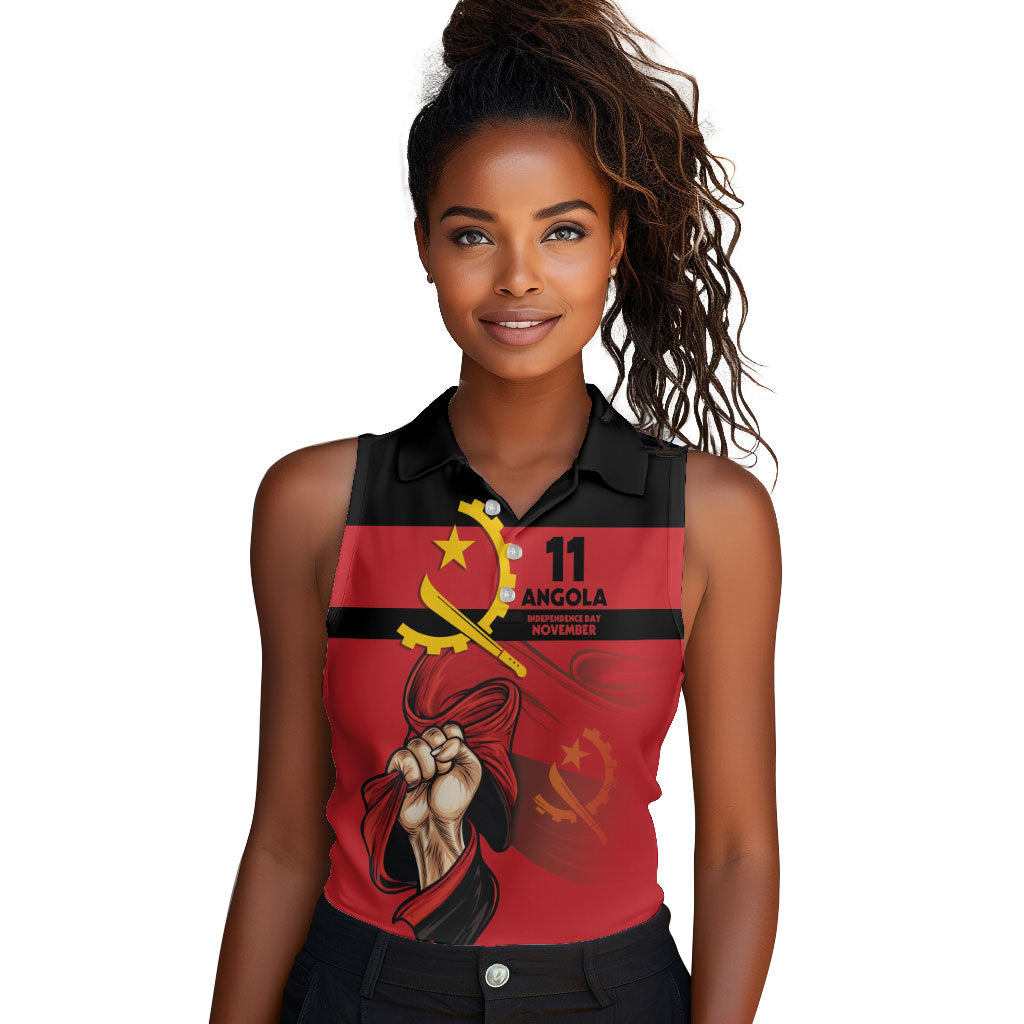 Angola Independence Day 1975 Women Sleeveless Polo Shirt