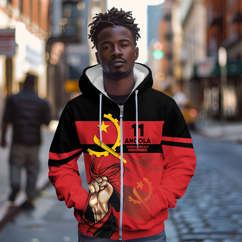 Angola Independence Day 1975 Zip Hoodie