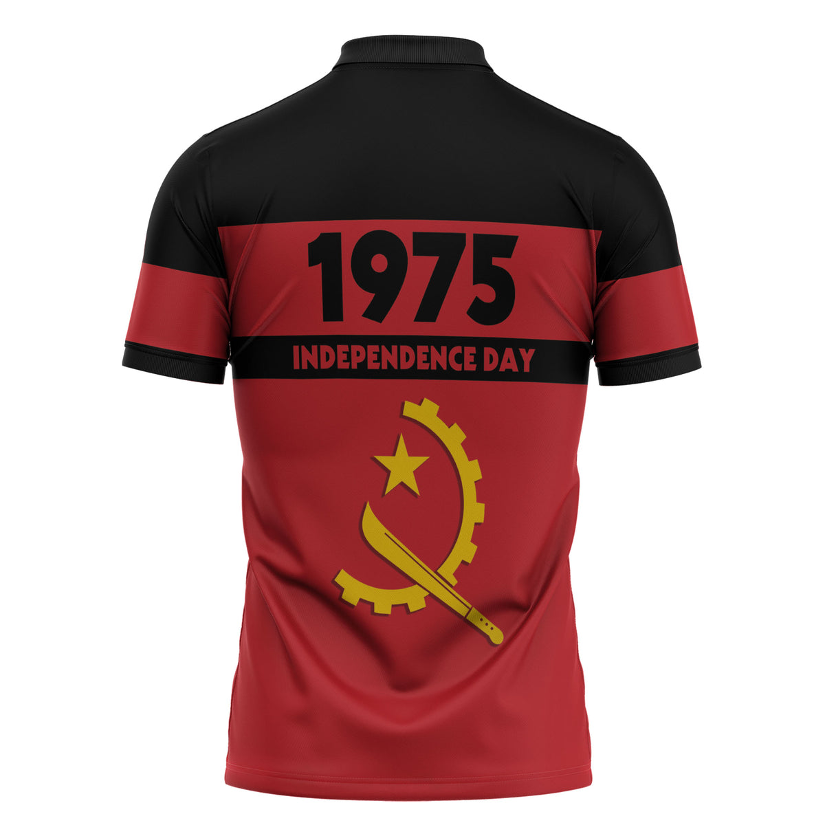 Angola Independence Day 1975 Zipper Polo Shirt