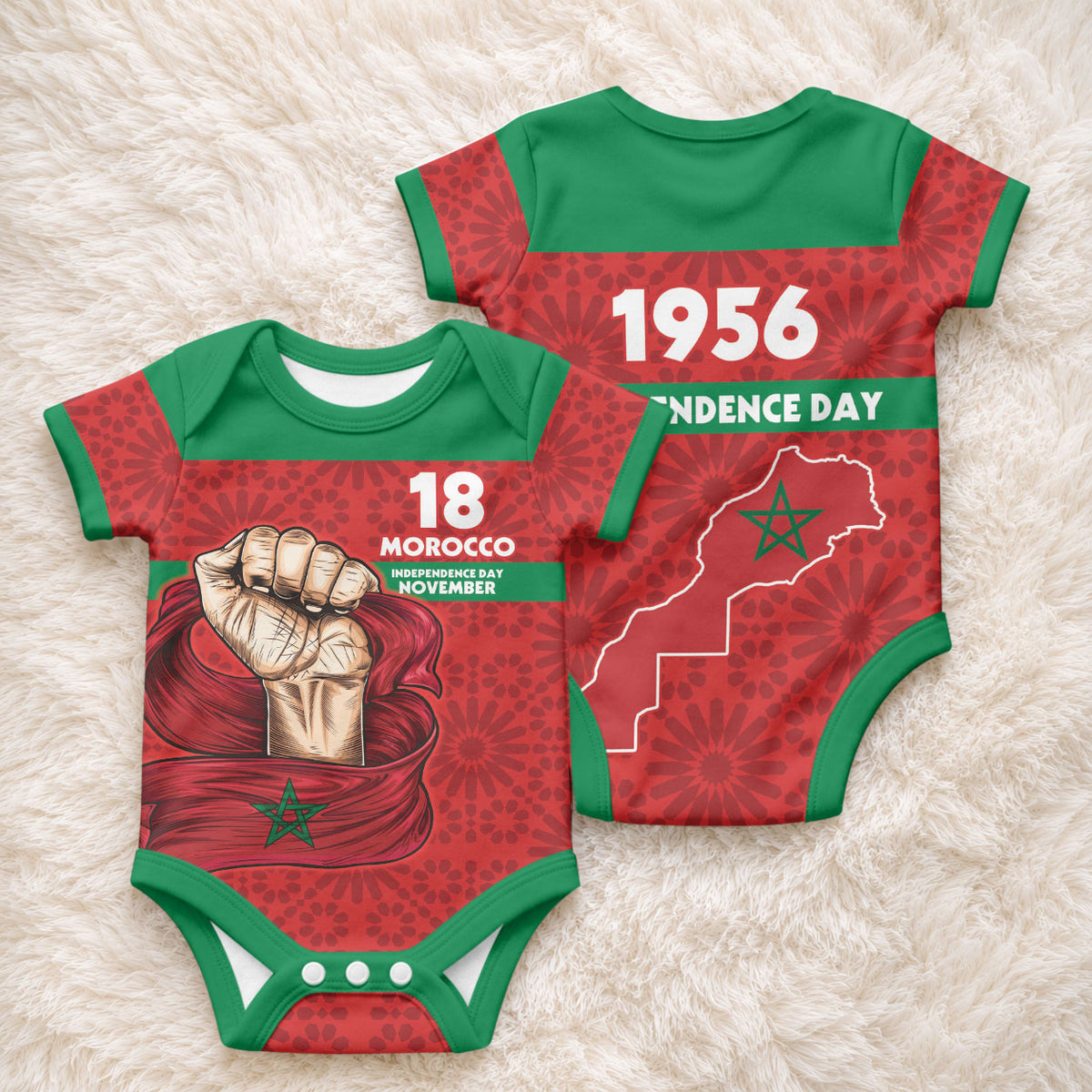 Morocco Independence Day 1956 Baby Onesie