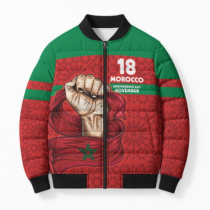 Morocco Independence Day 1956 Bomber Puffer Jacket