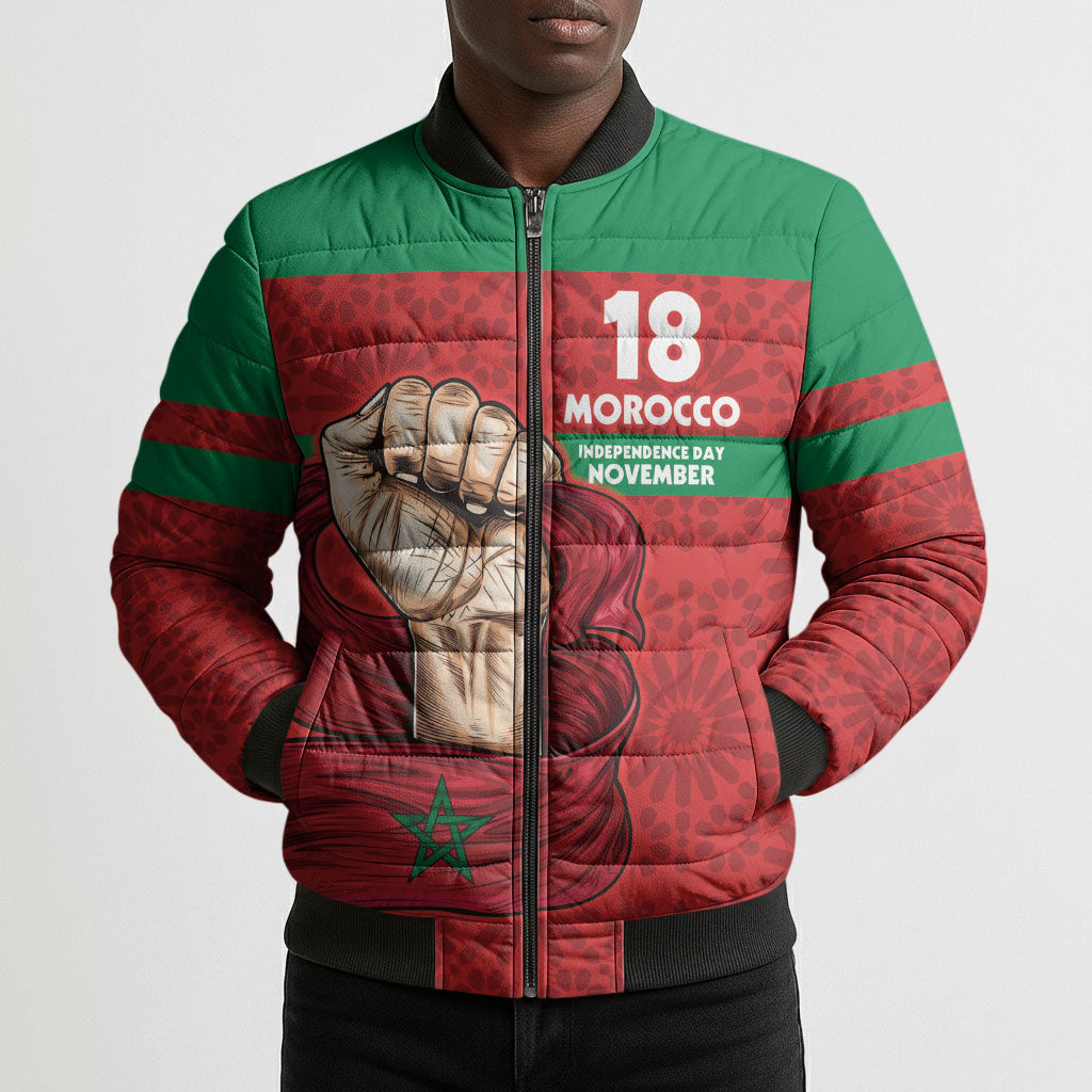 Morocco Independence Day 1956 Bomber Puffer Jacket