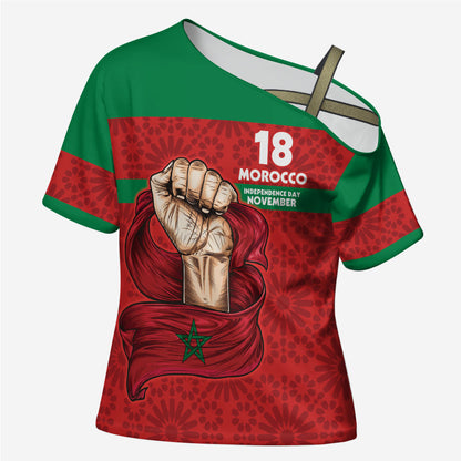 Morocco Independence Day 1956 Cross Shoulder Shirt