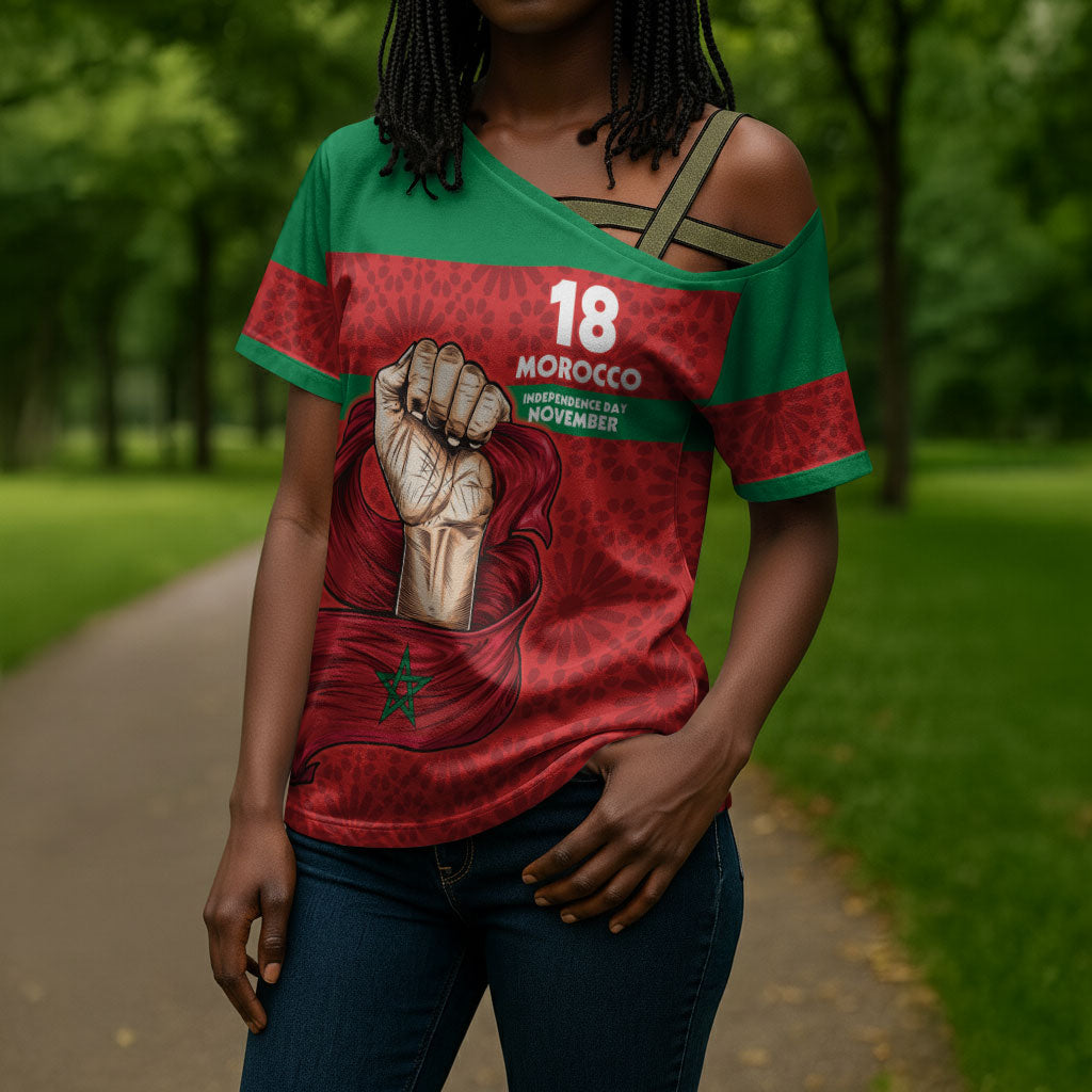 Morocco Independence Day 1956 Cross Shoulder Shirt