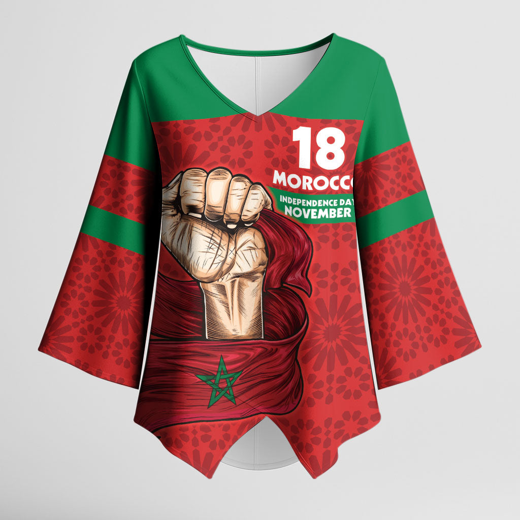 Morocco Independence Day 1956 Kimono Sleeve Blouse