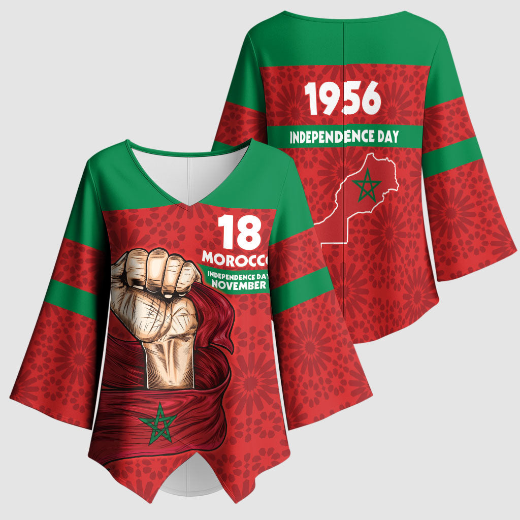 Morocco Independence Day 1956 Kimono Sleeve Blouse