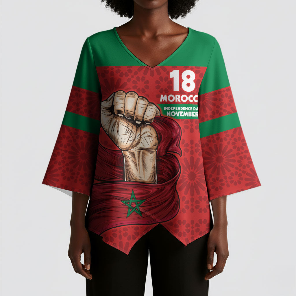 Morocco Independence Day 1956 Kimono Sleeve Blouse