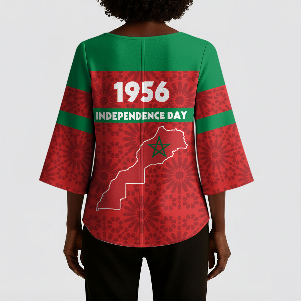 Morocco Independence Day 1956 Kimono Sleeve Blouse