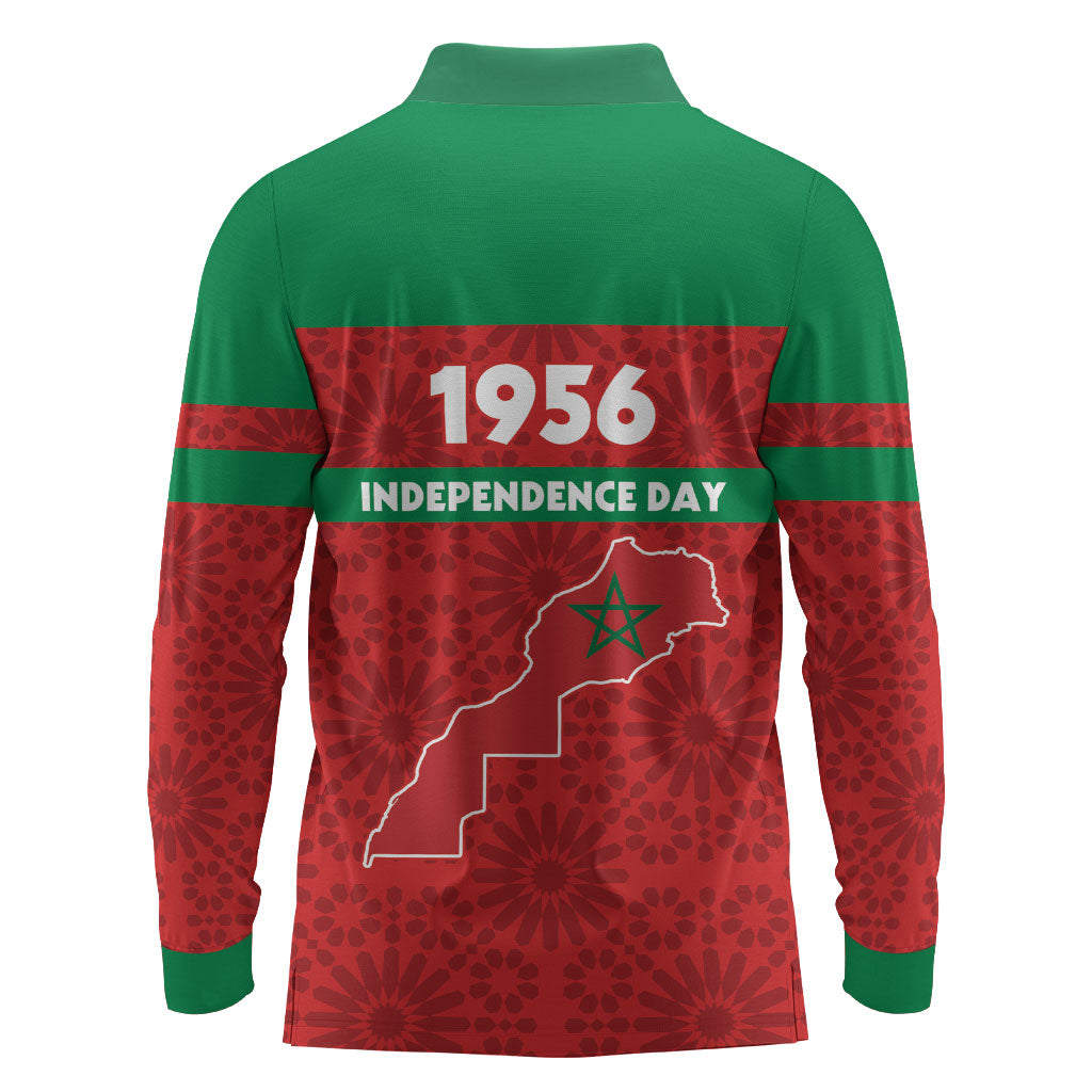 Morocco Independence Day 1956 Long Sleeve Polo Shirt