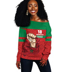 Morocco Independence Day 1956 Off Shoulder Sweater