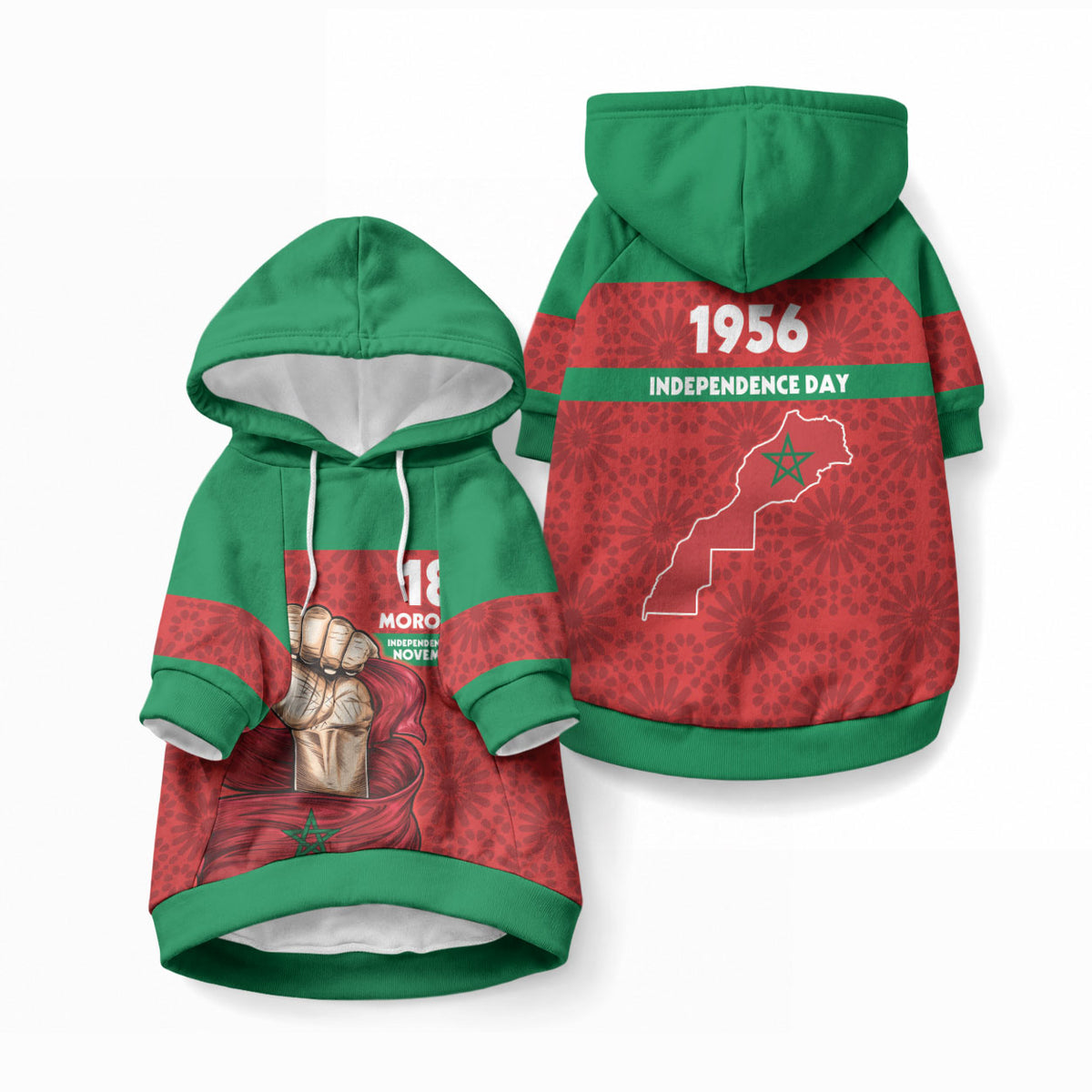 Morocco Independence Day 1956 Pet Hoodie