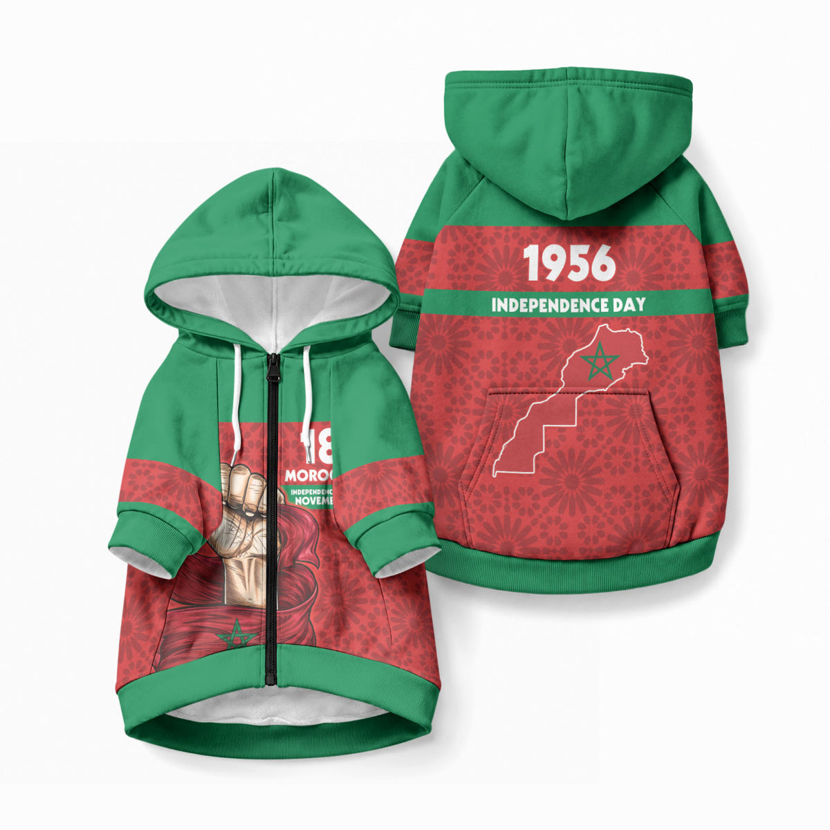 Morocco Independence Day 1956 Pet Hoodie
