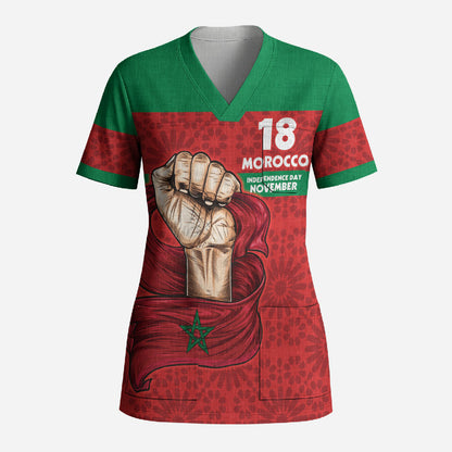 Morocco Independence Day 1956 Scrub Top