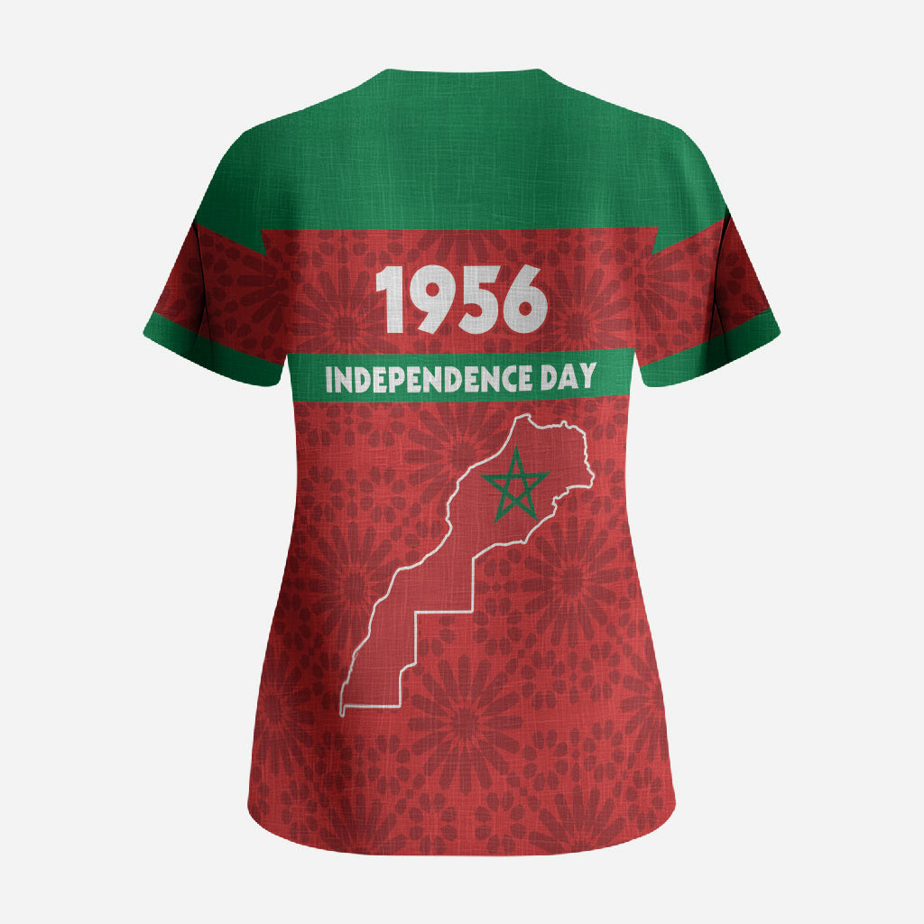 Morocco Independence Day 1956 Scrub Top