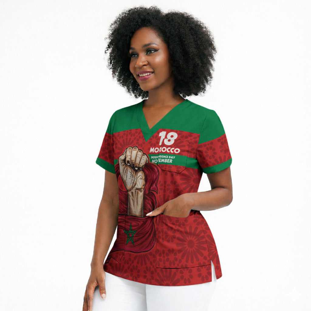 Morocco Independence Day 1956 Scrub Top