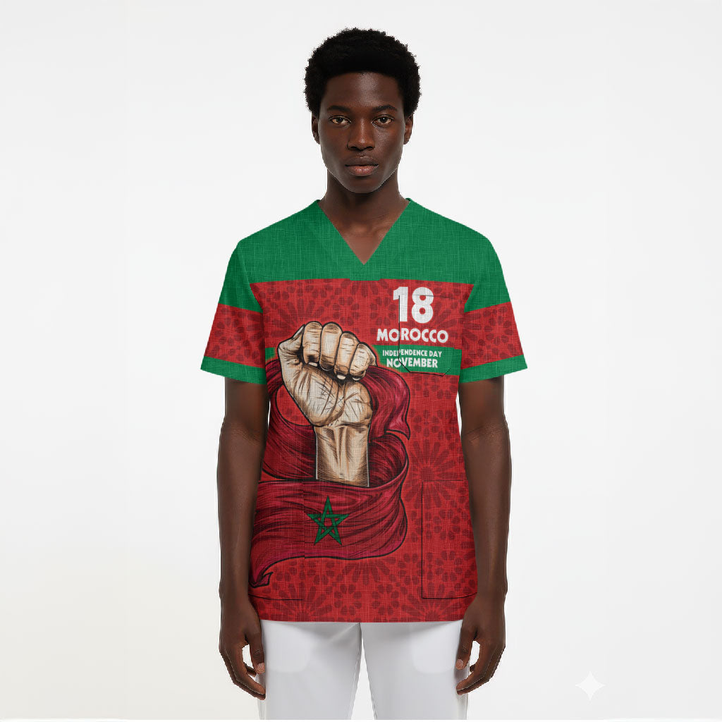 Morocco Independence Day 1956 Scrub Top