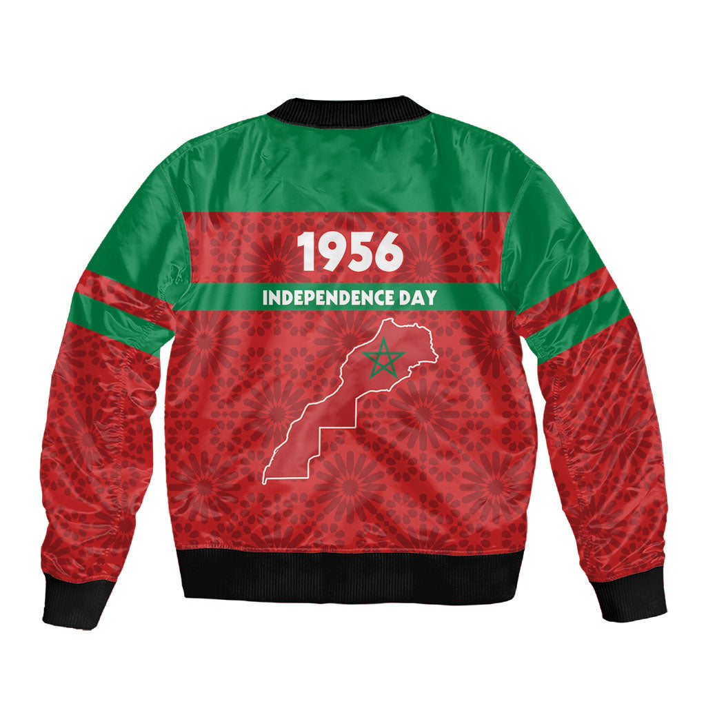 Morocco Independence Day 1956 Sleeve Zip Bomber Jacket