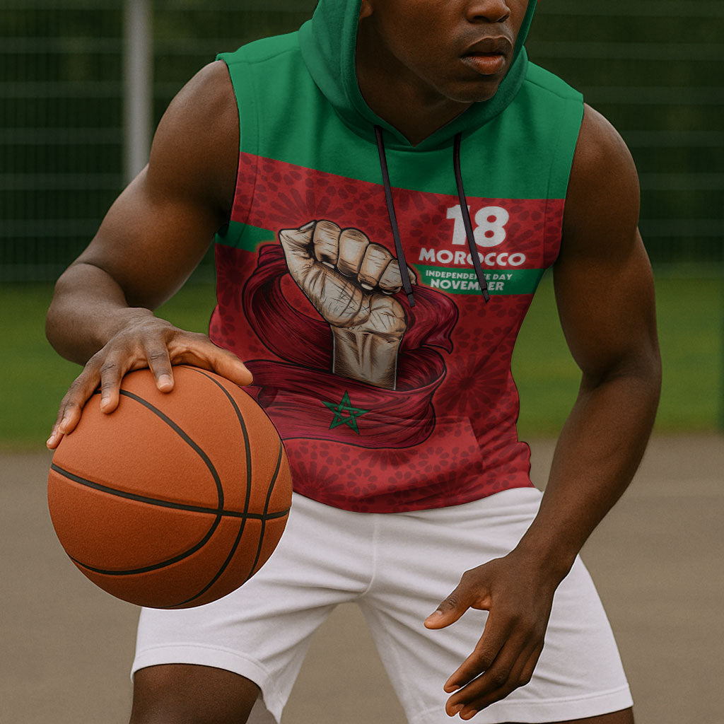 Morocco Independence Day 1956 Sleeveless Hoodie