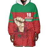 Morocco Independence Day 1956 Wearable Blanket Hoodie