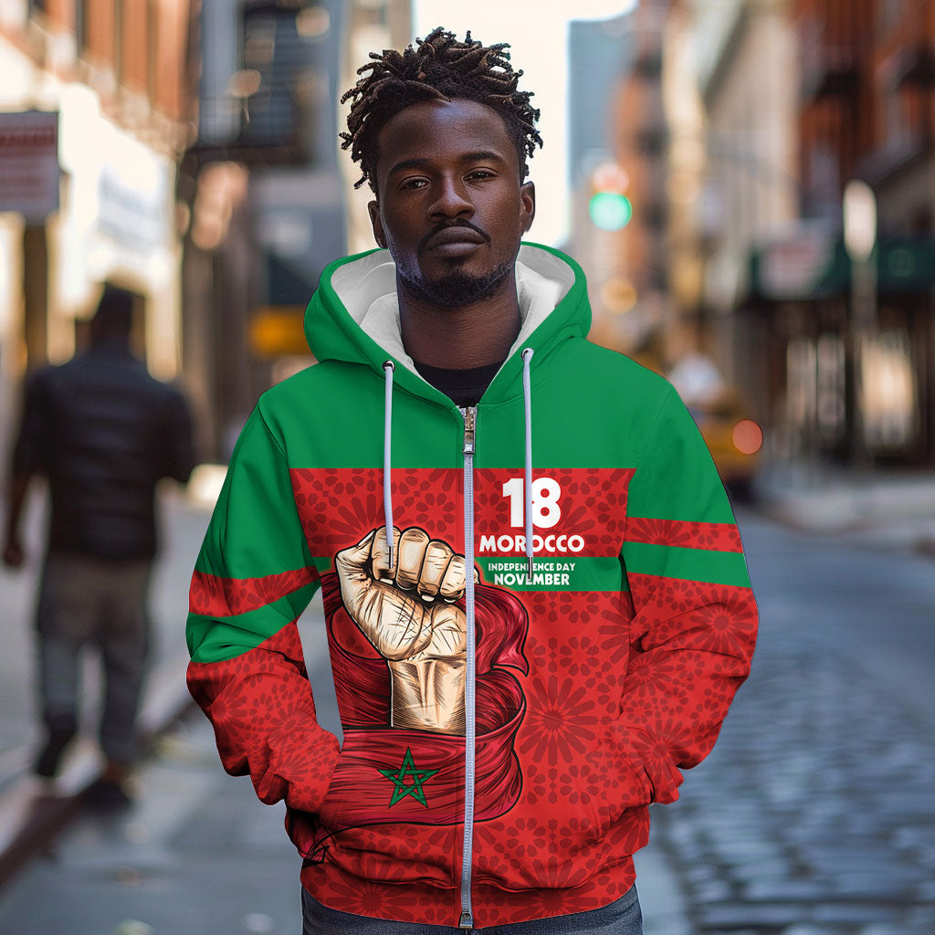 Morocco Independence Day 1956 Zip Hoodie