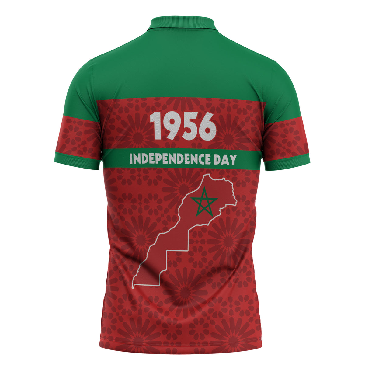 Morocco Independence Day 1956 Zipper Polo Shirt
