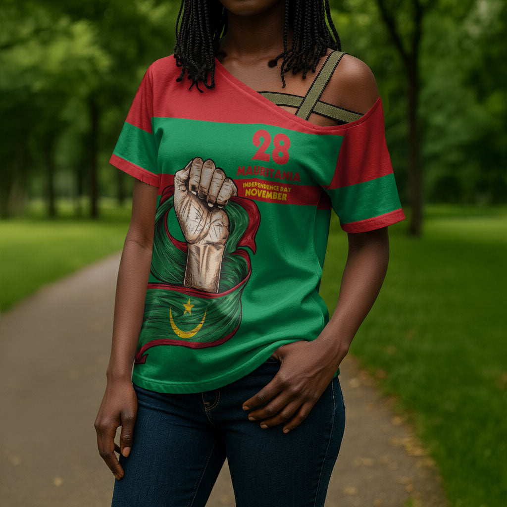 Mauritania Independence Day 1960 Cross Shoulder Shirt